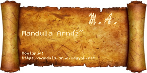Mandula Arnó névjegykártya